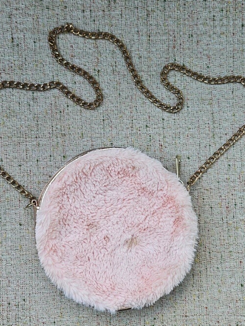 Capelli New York Girl Crossbody Bag Shoulder Bag Pink Faux Fur Gold Chain Purse